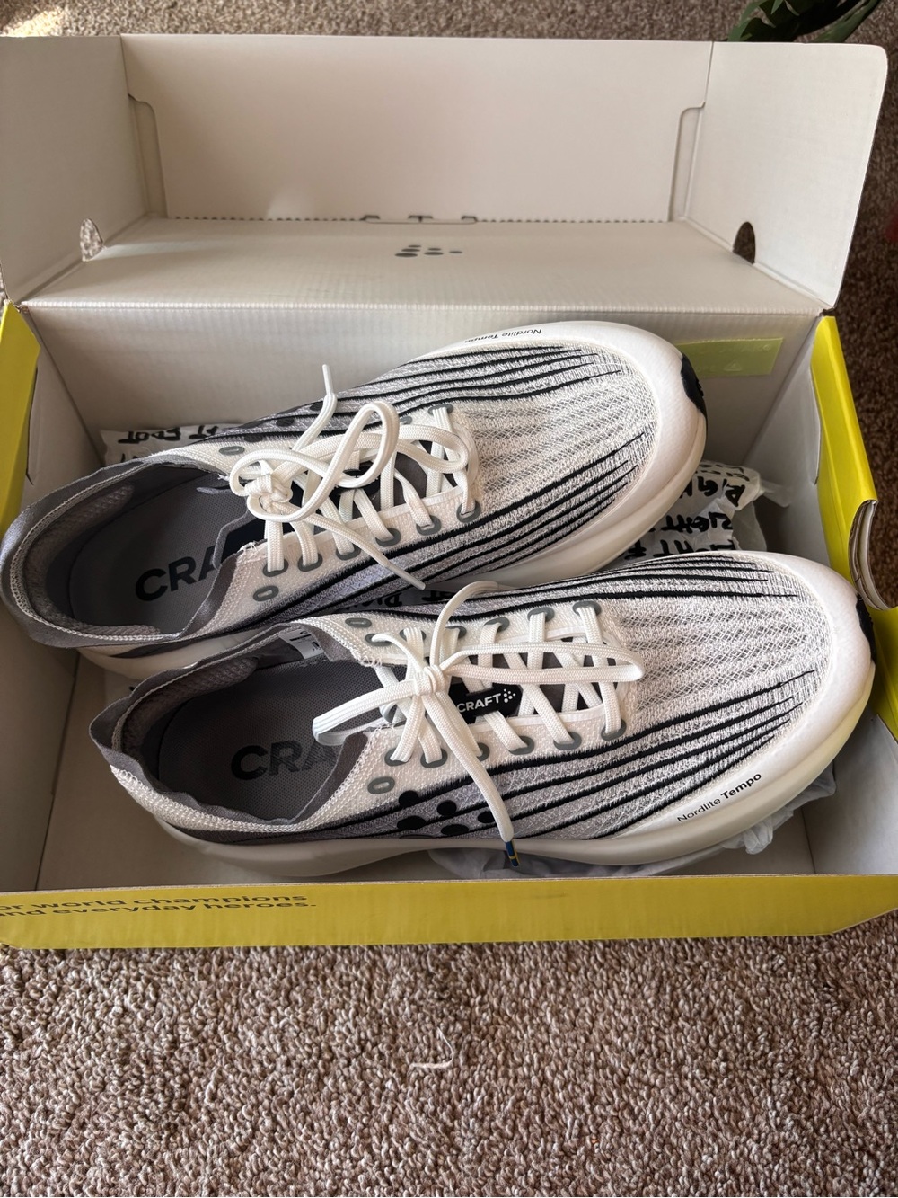 CRAFT White and Black Running Sneakers